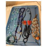 Misc. beaded necklaces, bracelet, earrings