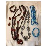 Misc. beaded necklaces, bracelets, earrings
