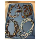 4  beaded necklaces