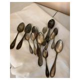 14+ vtg silver plated spoons, Rogerï¿½s, Wallace?,