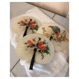 3 Peopleï¿½s Republic of Chine hand paper fans,