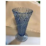 Blue Diamond point regal blue vase, Indiana