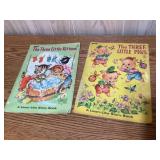 2 Vtg linen like books, the three Little kittens
