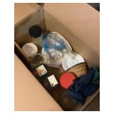 Misc. lot- glassware, Corelle dishes, milk bottle,