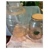 2 glass jars,  13" tallest
