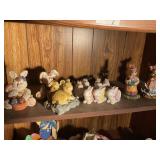 Contents of shelf- Easter decor, ceramic