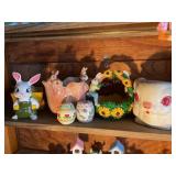 Contents of shelf -Easter decor