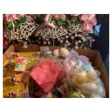 Easter decor- flowers, eggs, bunny picks, etc.