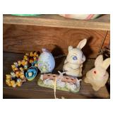 Contents of shelf -Easter decor