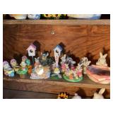 Contents of shelf -Easter decor