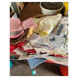 Assorted linens, tablecloth, placemats, cloth,