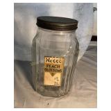 Vtg Necco peach blossoms candy jar, 10"H