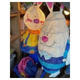 3 Inflatable rabbits (not tested) w/tote