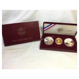 3 PC 1984 US Mint Los Angeles Olympic Silver &