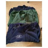 3 Full zip fleece mens vests, 2 branded