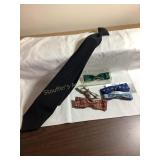 5 Mens bow ties & black clip on tie (new)