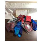 8+ Misc pocket scarves, handkerchiefs