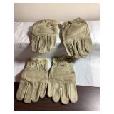 Mens leather gloves, L, show some wear