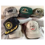 10 Misc Mens hats, strap back, NRA, RMEF, elk