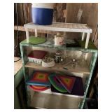 Shelving unit with contents foam puzzles,