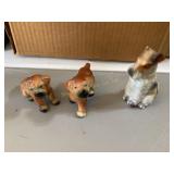 3 Vtg dog figurines