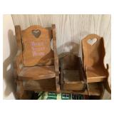 Misc. doll furniture, etc. shows wear, tallest 15"