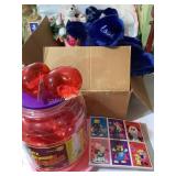 Misc. Valentines decor- bear, plastic hearts,