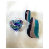 2 Pc. Murano Glass pendants longest 2 1/2"l
