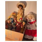 10+ dolls, 16" tallest