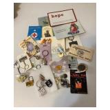 Misc. lapel pins, key chains