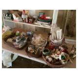 Shelves with contents,Holiday decor, craft items