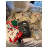 Misc material pcs, upholstery fabric, crocheted,