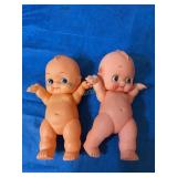 2 rubber dolls, 9" tall