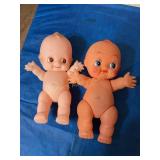2 rubber dolls, 9" tall