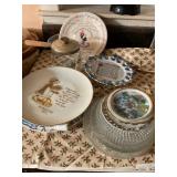 Glass plates, souvenir plates, etc.
