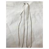 925 Silver 2 necklace chains 21" (marked on l