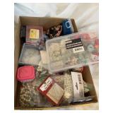 Misc. crafting beads, etc. w/storage boxes