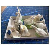 Duck/goose candle huggers & figurines, some