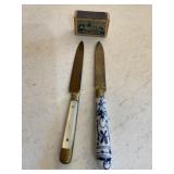 2 letter openers, Stahl-Bronce steel- bronze 6"