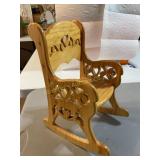 Handmade doll rocking chair, oak  12" x 7"