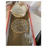 6 Vtg Jeannette glass thumbprint pattern