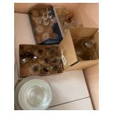 Misc glassware, plates, dessert cups, goblets,