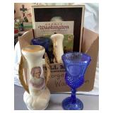 Misc. Geo Washington lot, porcelain vases,