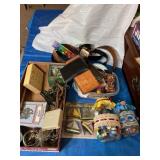 Misc, magnets, wooden ships,  leather be