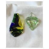 2 Pc. Murano Glass pendants longest 2 1/2"