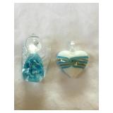 2 Pc. Murano Glass pendants angel & heart -