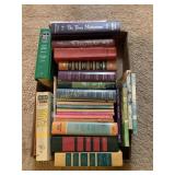 Vtg books- fiction, almanac, Readers Digest, etc.