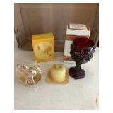 Avon - gold rocking horse ornament & bayberry red