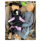 3 Amish dolls, largest is
