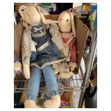 2 Rabbit dolls, largest is 27"